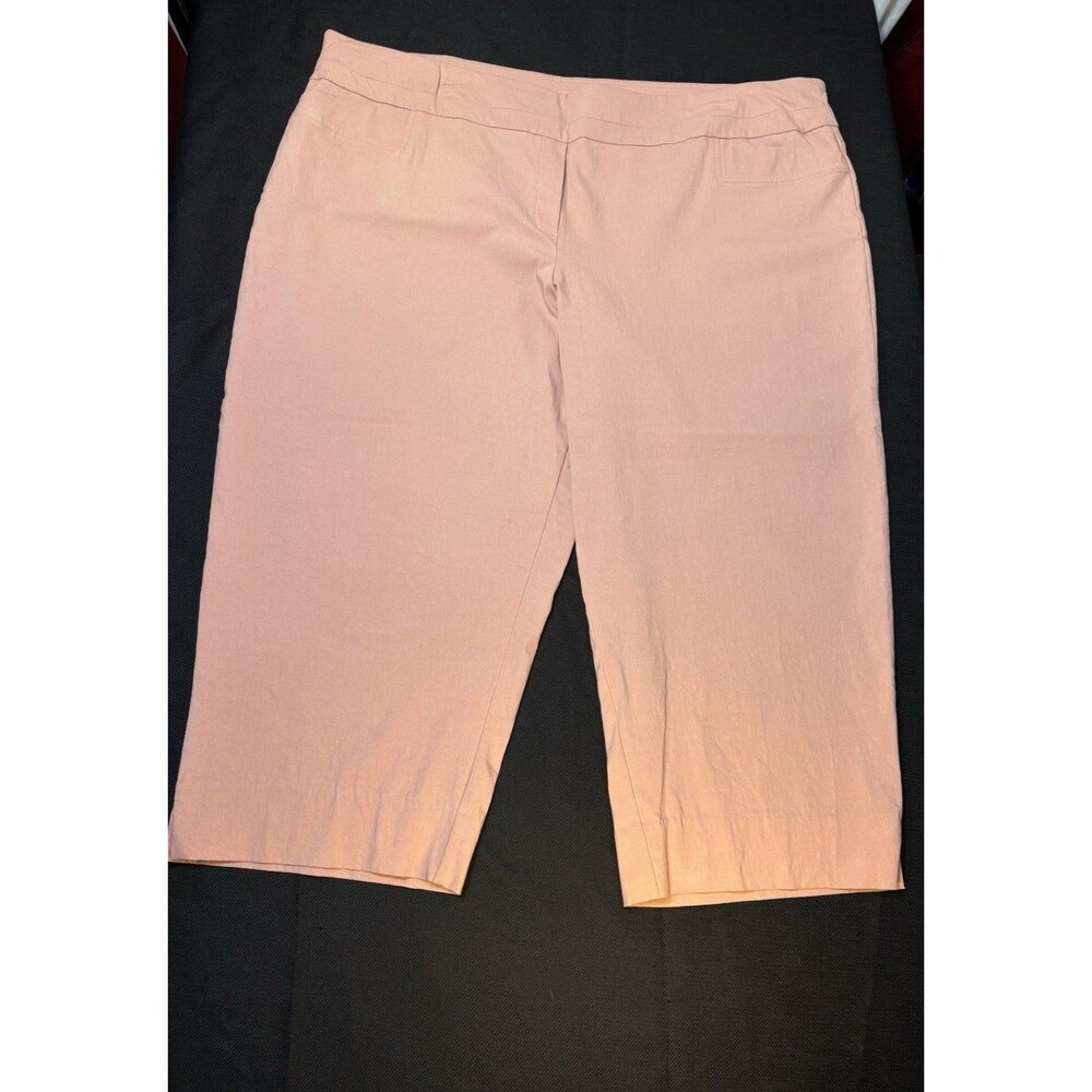 Zac & Rachel Capri Pants Womens 24W Pink Blush  Faux Pockets Stretch Pull On